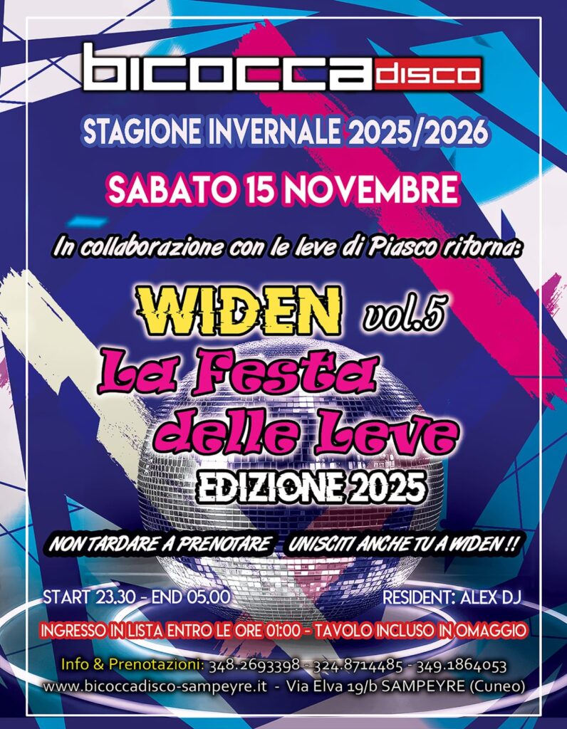 WIDEN FESTE DELLE LEVE 2025