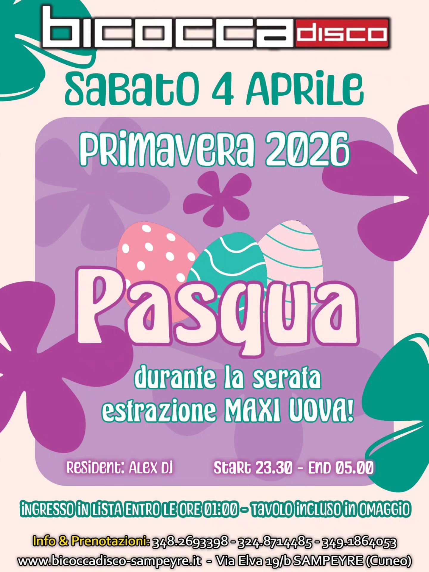 PASQUA – SABATO 4 APRILE